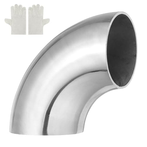 Image of sourcing map 90 Degree Mandrel Bend Elbow with Welding Gloves, 40mm(1-9/16") OD 14 GA/0.08 inch Thickness 304 Stainless Steel 90°Exhaust Elbow for Exhaust System, Stair Handrail HVAC
