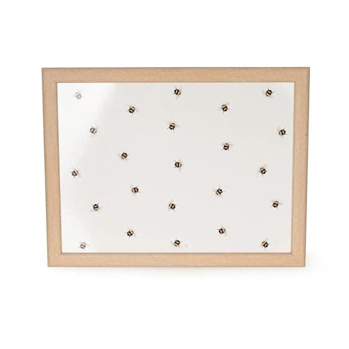 Image of Decorative Wooden Lap Tray with Bee Pattern, White Background