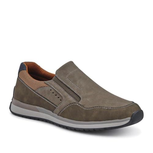 Image of Wide Fit Elasticated Slip On Shoes - Khaki Size 8
