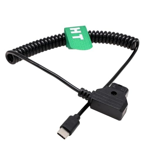 Image of HangTon Power Cable for DJI SDR Transmission RX TX and Focus Pro Motor, Tilta Nucleus Nano II Wireless Focus Motor, D-tap to USB-C USB Type C Coiled 40-70cm