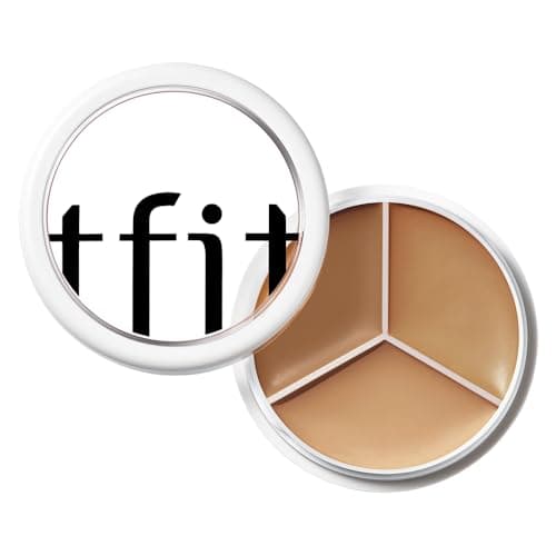 Image of TFIT Cover Up Pro Concealer Palette - 3-in-1 Full Coverage Color Correcting Cream (Hydrating, 04 Dark, 0.52 Oz) for Dark Circles, Spots, Puffiness - High Coverage Eye Corrector for All Skin Tones