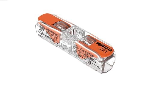 Image of WAGO 221-2411 Terminal 2 Conductor 4 mm² Through Clamp Connector with Lever (Pack of 10)