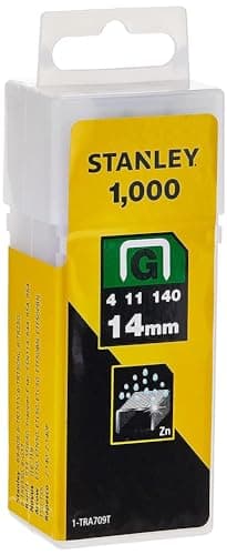 Image of Stanley 1-TRA709T 14mm Heavy-Duty Staple (1000 Pieces), Yellow
