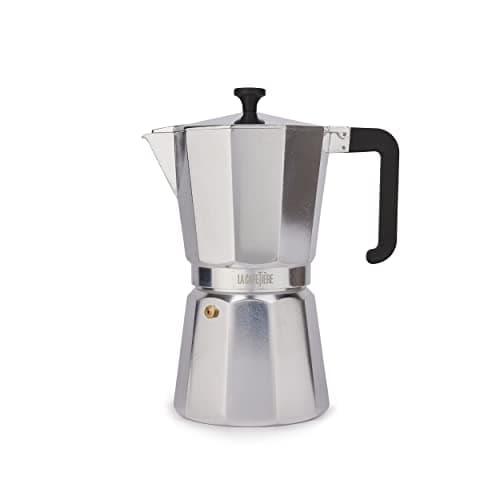 Image of La Cafetière Venice Aluminium Espresso Maker, Twelve Cup, Silver, Gift Boxed