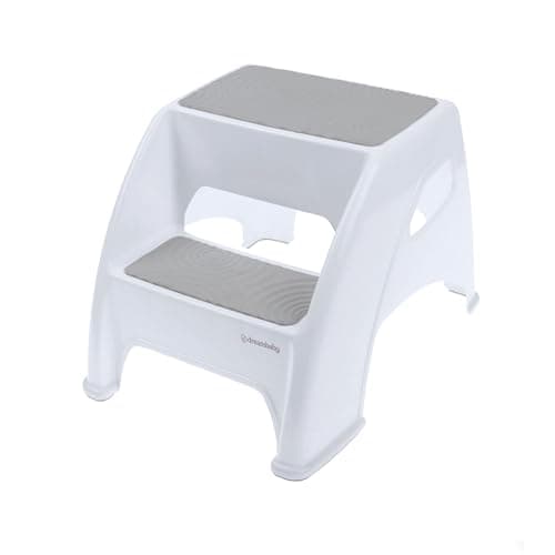 Image of Dreambaby Toddler & Me 2 Up Double Step Stool – Toddler Step Stool for Toilet Training & Adults – Non-Slip Bathroom & Kitchen Step Stool, Holds 135kg - Grey