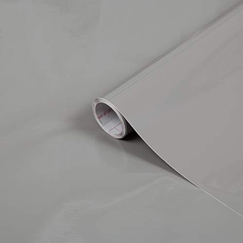 Image of d-c-fix vinyl wrap Gray gloss plain 67,5 cm x 2 m - sticky back plastic roll for furniture, kitchen & cupboards - contact paper sticker self adhesive film