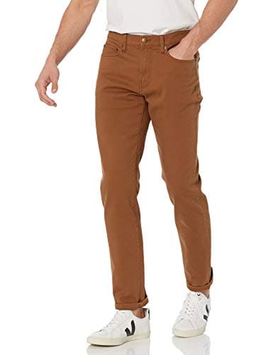 Image of Amazon Essentials Men's Slim-Fit Jeans - Discontinued Colours, Dark Khaki Brown, 33W / 32L