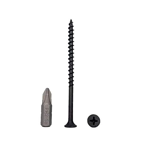Image of (Pack of 50 pcs) Black Phosphate Carbon Steel 4.2 x 75 mm Wood Screws, Drywall Screws, Chipboard Fasteners, Phillips Bugle Head (50, 4.2 x 75 mm)