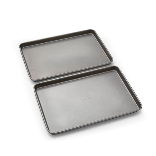 Image of Morphy Richards Oven Tray Set, 15"x10" – Heavy Duty Carbon Steel | Non-Stick Coating | Oven, Dishwasher & Freezer Safe | Ideal for Roasting, Baking & Grilling | 849005