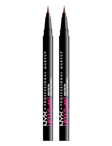 Image of NYX Professional Makeup Lift and Snatch Brow Tint Pen Eyebrow Pen Shade 07 Brunette Smudge-Proof Transfer-Proof Up to 16 Hour Wear Non-Sticky Lamination Effect - 2 Pencils
