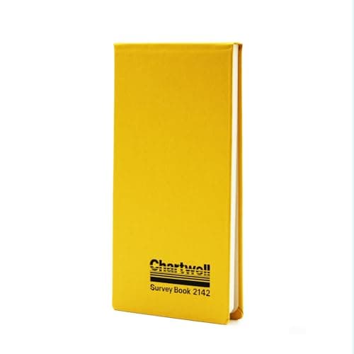 Image of Exacompta - Ref 2142Z - Chartwell - Dimensions Casebound Survey Book - 106 x 205mm in Size, Lined Rulings, Numbered Sheets - Suitable for Use Outdoors & in Wet Conditions - Yellow