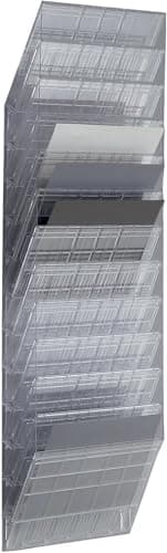 Image of Durable FLEXIBOXX 12 Literature Holder - A4 Landscape - Transparent - Wall Mounted Document Holder - Perfect For Flyers, Brochures, Magazines, etc.