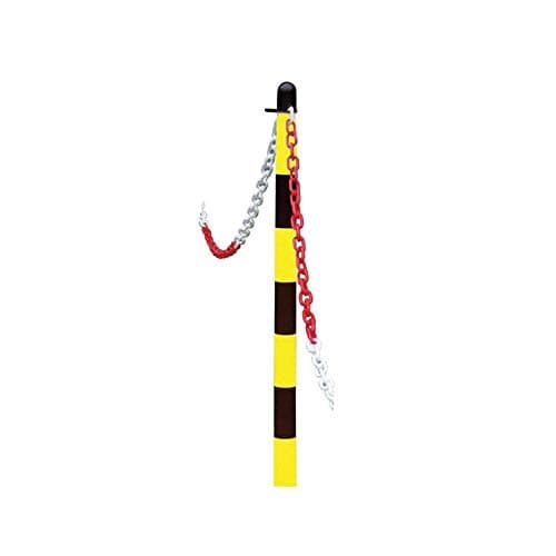 Image of Faithfull Plastic Post for Chain - Yellow/ Black, FAICHPOSTYB