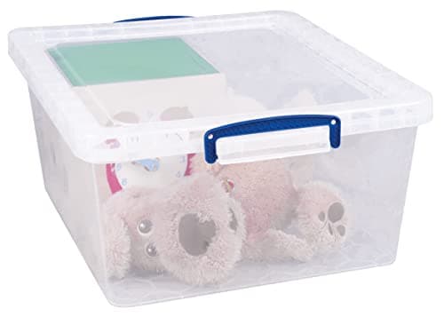 Image of Really Useful Box Nestable Plastic Storage 17.5 Litre Clear (Pack of 3)
