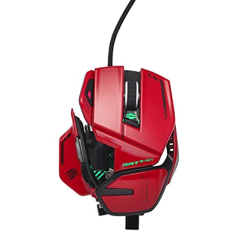 Image of Mad Catz R.A.T. 8+ ADV Fully Adjustable Wired Gaming Mouse - Metal Base - 20000 DPI - 11 Programmable Buttons -4 User Profiles Stored Directly – Customize RGB LED- Tunable Weight System - Red