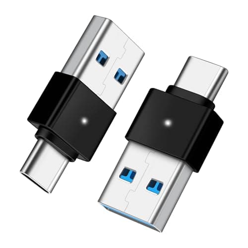 Image of Seminer USB 3.0 Male to USB C Male Adapter (2 Pack), USB A to USB C Connector, 10G Data Transfer for Smartphone, Tablet, Laptop, Power Bank-Black