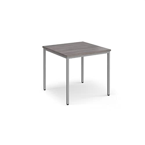 Image of Mr Office Flexi 25 rectangular table with silver frame 800mm deep, 800, Grey oak