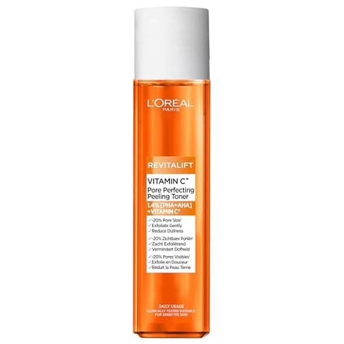 Image of L'Oréal Paris Revitalift Clinical Peeling Toner, Fromulated with Vitamin C & 1.4% PHA + AHA, Exfoliating Pore Perfecting Peeling Toner, Suitable for Senstive Skin, 180ml