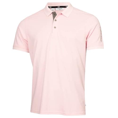 Image of Calvin Klein Mens Club Golf Polo Shirt - Baby Pink - L