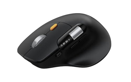 Image of ProtoArc EM25 Ergonomic Mouse with Fast Scrolling & Thumb Scroll, Customizable Wireless Bluetooth Computer Mouse, Rechargeable, 8K DPI for Medium to Large Hands, for Windows/Mac/Android, Black