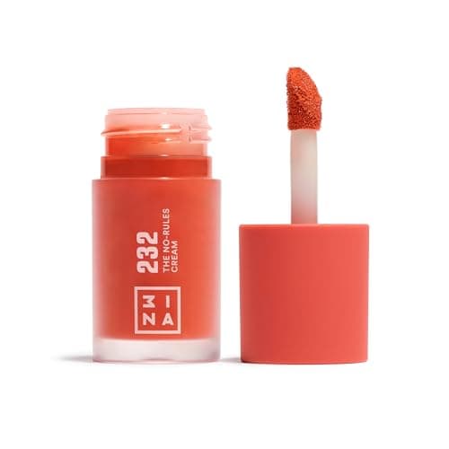 Image of 3INA MAKEUP - The No-Rules Cream 232 - Coral Red Liquid Blush Matte for Sensitive Eyes Lips & Cheeks with Sweet Almond Oil - Cream Blush for a Natural Finish - Vegan - Cruelty Free