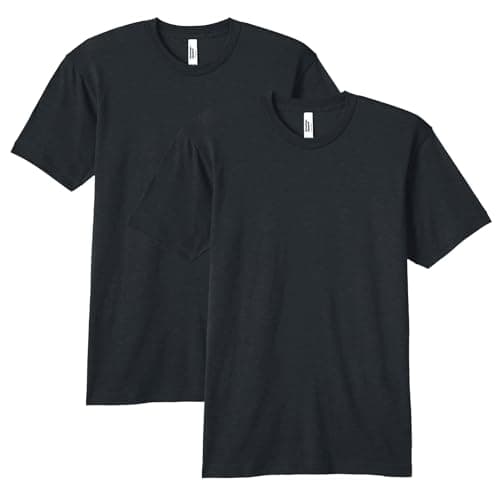 Image of American Apparel Tri-Blend Crewneck Short Sleeve Track T-Shirt, 2-Pack - Black - XL