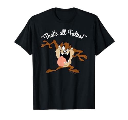 Image of Looney Tunes Taz That's All Folks White T-Shirt