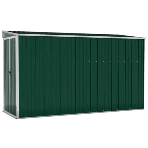 Image of vidaXL Wall-mounted Garden Shed Patio Terrace Outdoor Backyard Lawn Tool Furniture Storage House Shed Safety Green Galvanised Steel