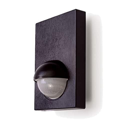 Image of PIR Motion Sensor Black Movement Detector IP44 Outdoor Wall Mounted 180° Detection Angle 12M Range 300W Maximum Load Exterior Light Switch Security Lighting