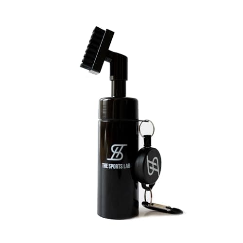 Image of The Sports Lab Golf Club Cleaner Brush Bottle with Built-in Spray & Retractable Clip Hook- Golf Club Cleaner, Golf ball Cleaner- Golf Accessories for men, golf bag accessories - Golf Gifts for Men