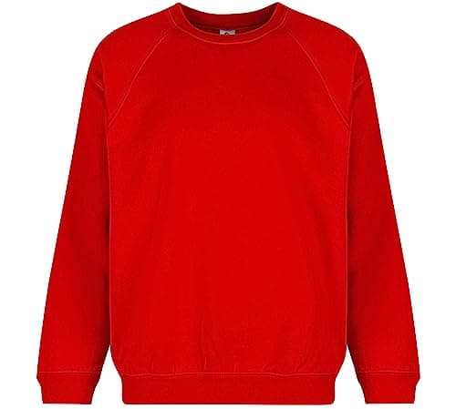 Image of Trutex Kids Scarlet Red School Sweatshirt – Crew Neck Cotton-Rich Standard Fit School Uniform Jumper for Boys and Girls – Ages 2-3