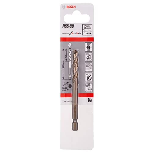 Image of Bosch 2608584677 1x HSS-Co Pilot Drill Bit (Ø 7.15 mm, Accessories Drill Drivers), Silver/Brown, 8cm x 4.4cm x 0.9cm