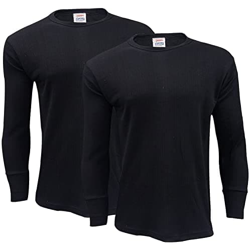 Image of Gaffer 2 Pack Mens Thermal Top Long Sleeve T Shirt Warm Underwear Baselayer Thermals Winter Ski Wear BLK L