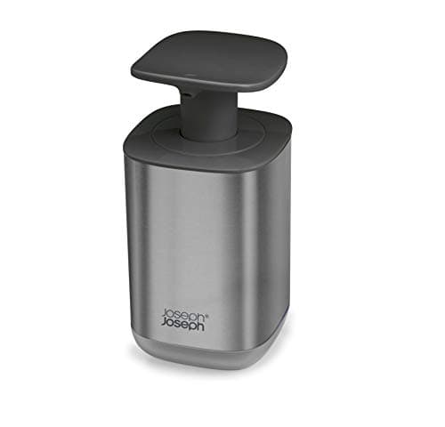 Image of Joseph Joseph Hygienic Easy-Push Soap Dispenser with Wide Pump, Stainless Steel, 12