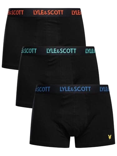 Image of Lyle & Scott Men's 3 Pack Barclay Trunks, Black (Multi), M