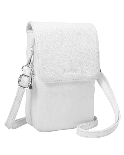 Image of befen Genuine Leather Crossbody Phone Bag for Ladies Small Womens Cross Body Bag White Shoulder Bags for Girls with Adjustable Strap