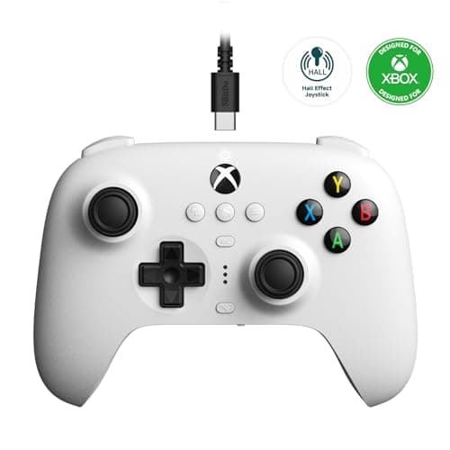 Image of 8Bitdo Ultimate Wired Controller for Xbox, Hall Effect Joystick Update, Compatible with Xbox Series X|S, Xbox One, Windows 10 & Windows 11 - Officially Licensed (White)
