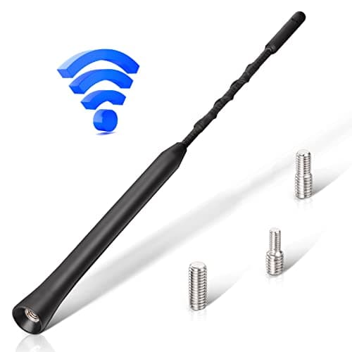 Image of Eightwood Universal Car Antenna Replacement，AM/FM/DAB Roof Car Radio dab Aerial Mast，Rod Car ariel mast，Screws M4 M5 M6，23cm/9 inch short