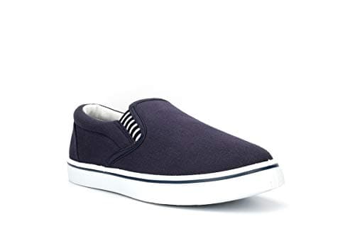 Image of Boys Canvas Textile Boat Shoes Navy Blue Casual Yachting Pumps