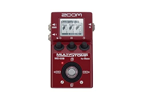 Image of Zoom MS-60B Bass Pedal, 58 Effects and Amp/Preamp/DI Models, Red, Classic Style
