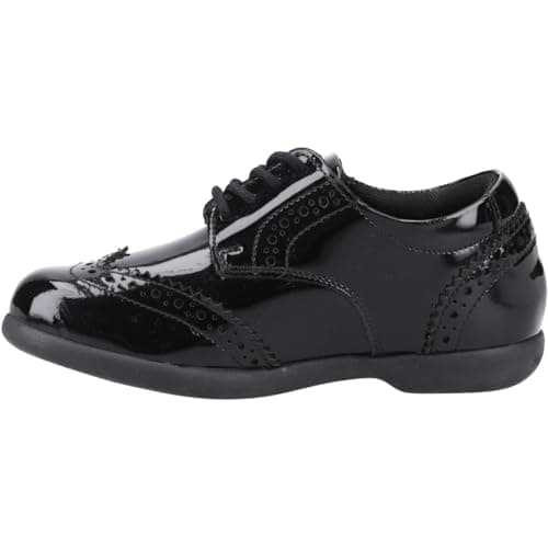 Image of Hush Puppies Bridget Patent Junior Shoe, Black, 2 UK Child