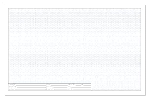 Image of Printlink - 17 x 11 Engineering Graph Paper Pads, 2-Pack, Large Blueprint & Drafting Sheets with Title Block, 1/4" Blue Grid, 50 Sheets per Pad for Technical Drawing, Planning & Design (17 x 11)