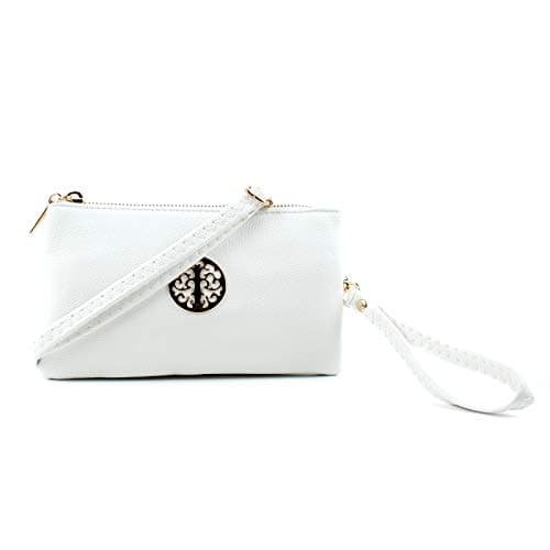 Image of AOSSTA Womens Small Crossbody Bag for Girls Crossbody Phone Bags Mini Shoulder Handbag With Wristlet Adjustable Strap (3141 White)