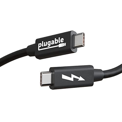 Image of Plugable Windows Transfer Cable 6.6ft (2m), Thunderbolt 10Gbps, Bundled with Bravura Software for Windows PC to PC Migration - Unlimited Uses. Works between Thunderbolt, USB4 PCs