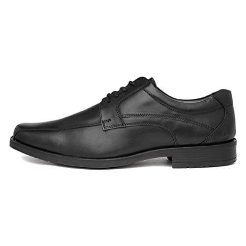 Image of Hush Puppies Hackney Mens Black Leather Shoe - Size 9 UK - Black