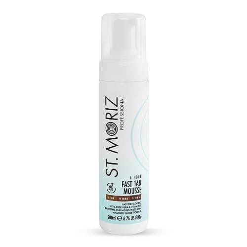 Image of ST. MORIZ Professional Instant 1 Hour Fast Tan Mousse | With Aloe Vera & Vitamin E | Develops in 1-3 Hours | Express Vegan Fake Tan with Guide Colour | Dermatologically Tested & Cruelty Free | 200ml