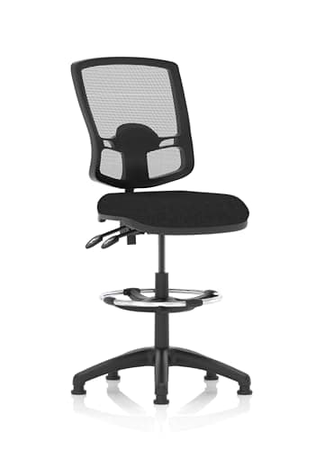 Image of Dynamic Eclipse Plus II Lever Task Operator Chair Deluxe Mesh Back With High Rise Draughtsman Kit Black