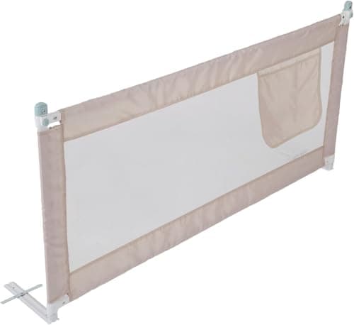 Image of M.J COMFY-LIFE Bed Rail for Single Bed, 150cm x 80cm Foldable Toddler Bed Guard with Storage Pocket, Easy to Install Safety Rail for Kids Children (Beige, 180cm)