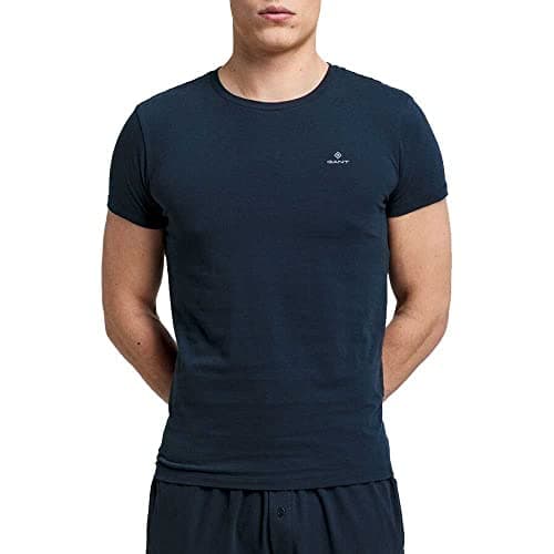 Image of GANT Men's 2-Pack Essentials Lounge T-Shirts, Multi-Colour, Navy/White, L