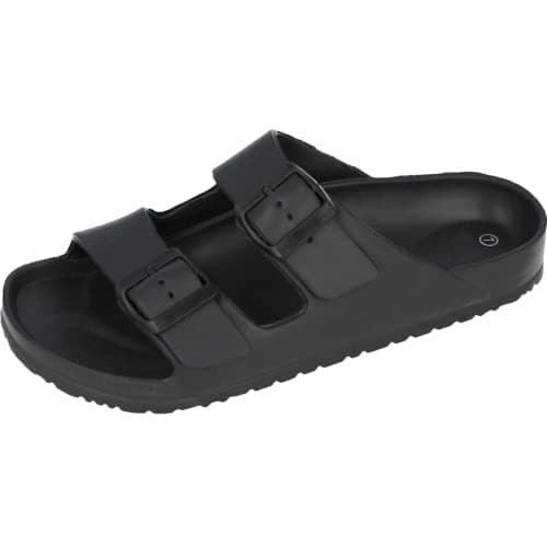 Image of Yinka Shoes Mens Double Buckle EVA Sandals Black UK 10